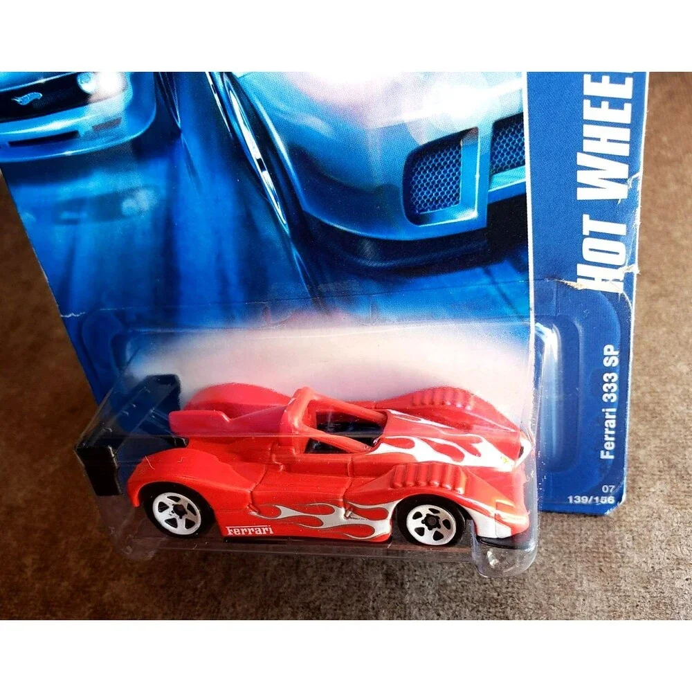 2007 Hot Wheels ALL STARS FERRARI 333 SP #139/156 RED 1:64 WHITE RIM 5 SP #L3092